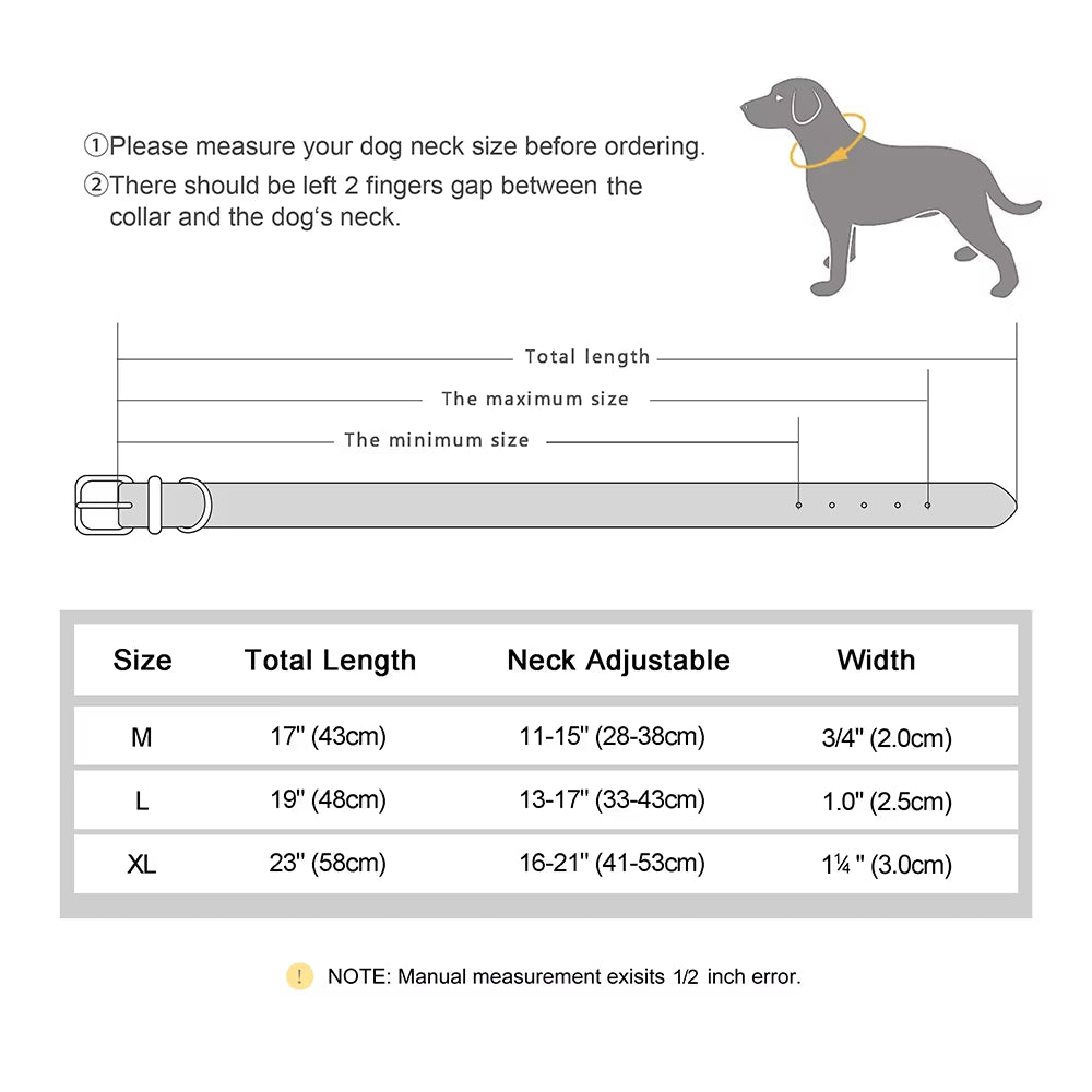 PU Leather Collar for Dogs Soft PU Leather Padded Dogs Collar with GPS Tracker Case Adjustable Small Medium Dogs Collars
